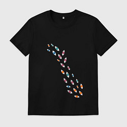 Футболка хлопковая мужская Дорожка из анимешных глаз, цвет: черный