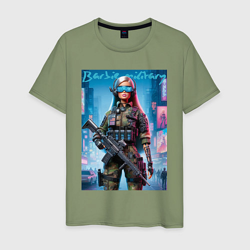 Мужская футболка Barbie military - special forces / Авокадо – фото 1