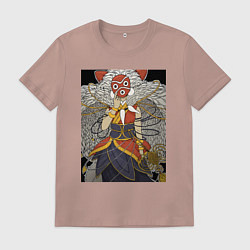 Футболка хлопковая мужская Принцесса Мононоке Сан волчье дитя, цвет: пыльно-розовый