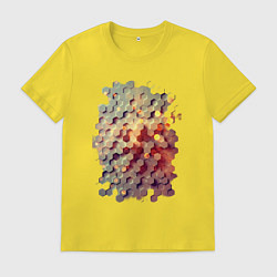 Футболка хлопковая мужская Гексагон в цвете, цвет: желтый