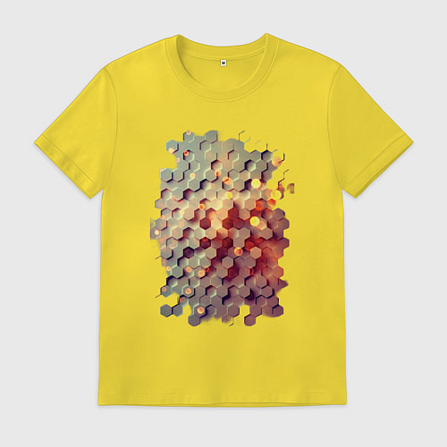 Мужская футболка Гексагон в цвете / Желтый – фото 1