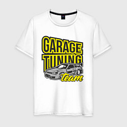 Футболка хлопковая мужская Garage tuning team, цвет: белый