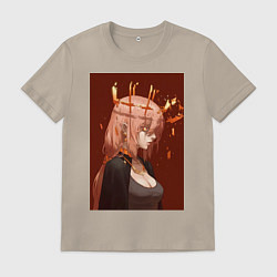 Футболка хлопковая мужская Человек-бензопила Макима Общественная безопасность, цвет: миндальный