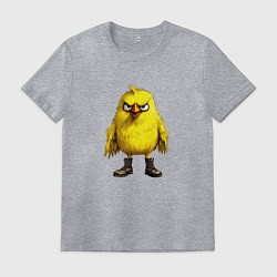 Футболка хлопковая мужская Птица пришла, цвет: меланж