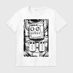 Футболка хлопковая мужская В душе я астронавт, цвет: белый