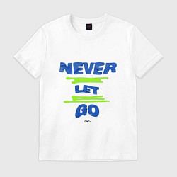 Футболка хлопковая мужская Never Let Go Jungkook, цвет: белый