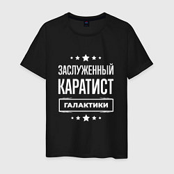 Футболка хлопковая мужская Заслуженный каратист, цвет: черный
