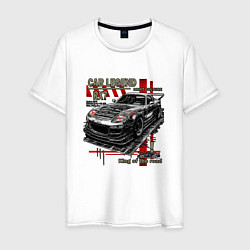 Футболка хлопковая мужская Rx7 Twin turbo, цвет: белый