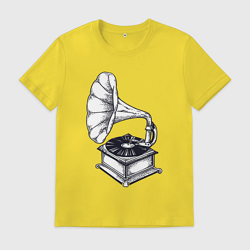 Мужская футболка Звук пластинки / Желтый – фото 1