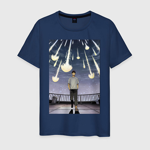 Мужская футболка Кайдзю номер восемь Кафка Хибино звездопад / Тёмно-синий – фото 1