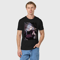 Футболка хлопковая мужская Магическая битва Мэй Мэй маг первого класса, цвет: черный — фото 2