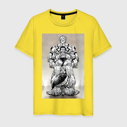 Мужская футболка Магическая битва Сукуна Рёмэн истиный облик / Желтый – фото 1