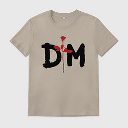 Футболка хлопковая мужская Депеш мод логотип, цвет: миндальный