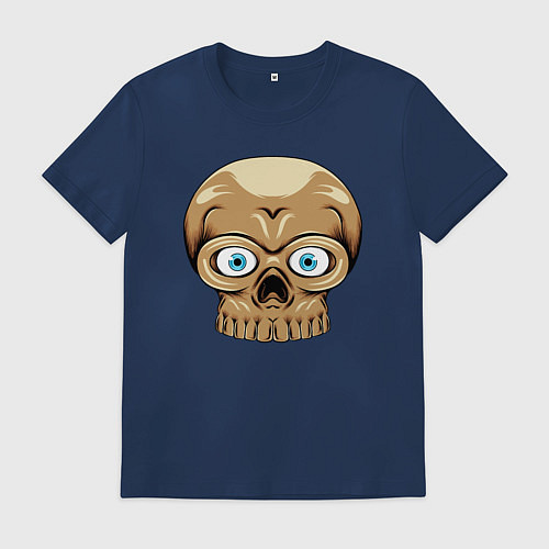 Мужская футболка Милая черепушка / Тёмно-синий – фото 1