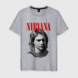 Футболка хлопковая мужская Nirvana kurt donald cobain, цвет: меланж