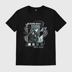 Футболка хлопковая мужская Jiyan - Wuthering Waves, цвет: черный