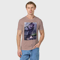 Футболка хлопковая мужская Последний Серафим Шиноа Хираги, цвет: пыльно-розовый — фото 2