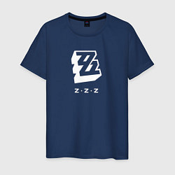 Футболка хлопковая мужская Zenless Zone Zero logo, цвет: тёмно-синий