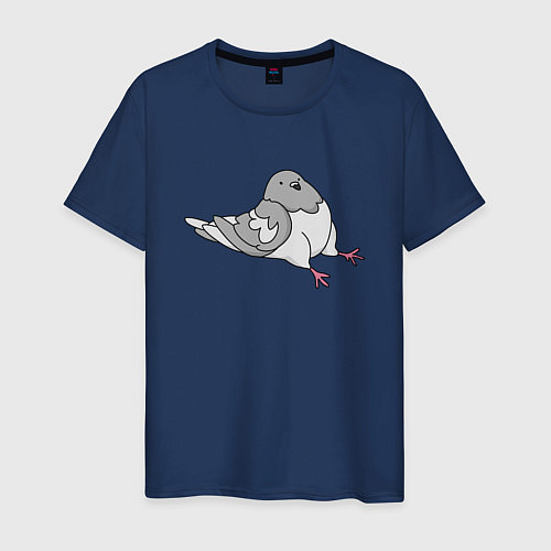 Мужская футболка Сидящий голубь / Тёмно-синий – фото 1