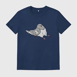 Футболка хлопковая мужская Сидящий голубь, цвет: тёмно-синий