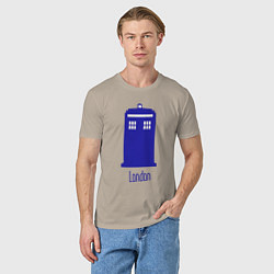 Футболка хлопковая мужская Tardis - London, цвет: миндальный — фото 2
