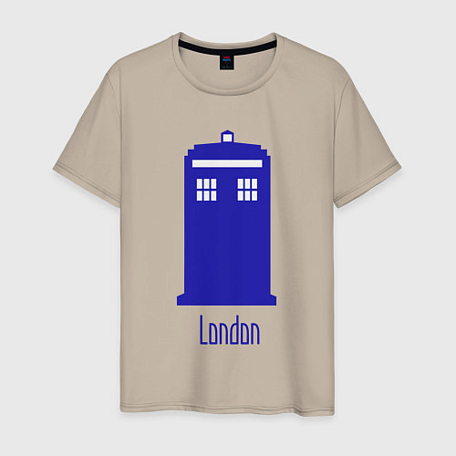 Мужская футболка Tardis - London / Миндальный – фото 1