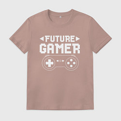 Футболка хлопковая мужская Будущий геймер, цвет: пыльно-розовый