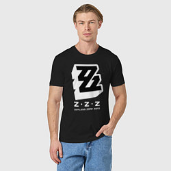 Футболка хлопковая мужская Zenless zone zero лого, цвет: черный — фото 2