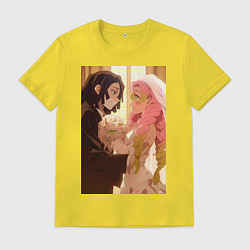 Футболка хлопковая мужская Клинок, рассекающий демонов Обанай Игуро, цвет: желтый