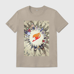 Футболка хлопковая мужская Хвост Феи Люси Хартфилия, цвет: миндальный