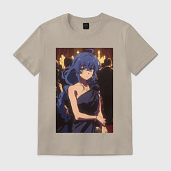 Футболка хлопковая мужская Реинкарнация безработного Рокси Мигурдия в платье, цвет: миндальный