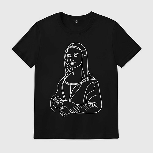 Мужская футболка Мона Лиза минимализм / Черный – фото 1