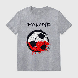 Футболка хлопковая мужская Сборная Польши, цвет: меланж