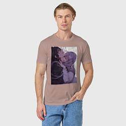 Футболка хлопковая мужская Последний Серафим Шиноа Хираги вампир, цвет: пыльно-розовый — фото 2