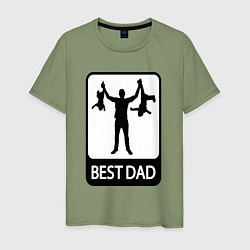 Футболка хлопковая мужская Best dad, цвет: авокадо