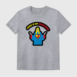 Футболка хлопковая мужская Иисус мой супергерой, цвет: меланж