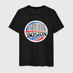 Футболка хлопковая мужская City Boston, цвет: черный