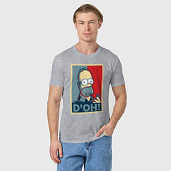 Футболка хлопковая мужская Homer with donut, цвет: меланж — фото 2