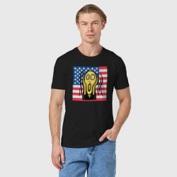 Футболка хлопковая мужская Крик США, цвет: черный — фото 2