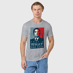 Футболка хлопковая мужская Thats what she said - the office, цвет: меланж — фото 2