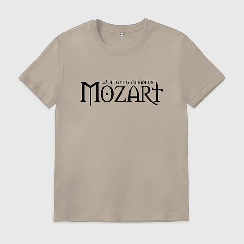 Мужская футболка Моцарт чёрный / Миндальный – фото 1