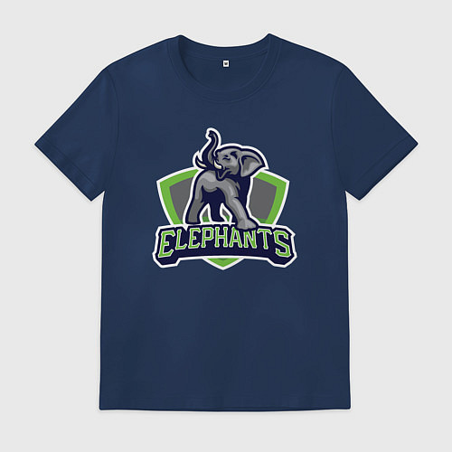 Мужская футболка Elephants / Тёмно-синий – фото 1
