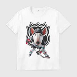 Футболка хлопковая мужская Bully is an NHL forward - ai art, цвет: белый