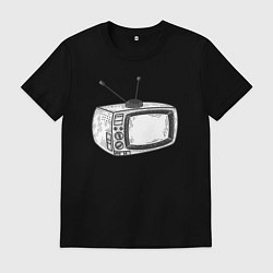 Футболка хлопковая мужская Retro TV, цвет: черный