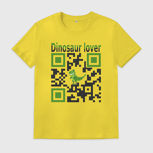 Мужская футболка Кьюар-код динозавр / Желтый – фото 1