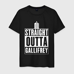 Футболка хлопковая мужская Straight outta gallifrey, цвет: черный