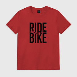 Футболка хлопковая мужская Black ride bike, цвет: красный