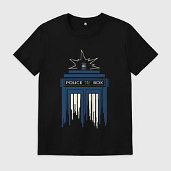 Футболка хлопковая мужская Light tardis, цвет: черный