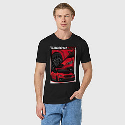 Футболка хлопковая мужская Автомобиль Subaru WRX, цвет: черный — фото 2