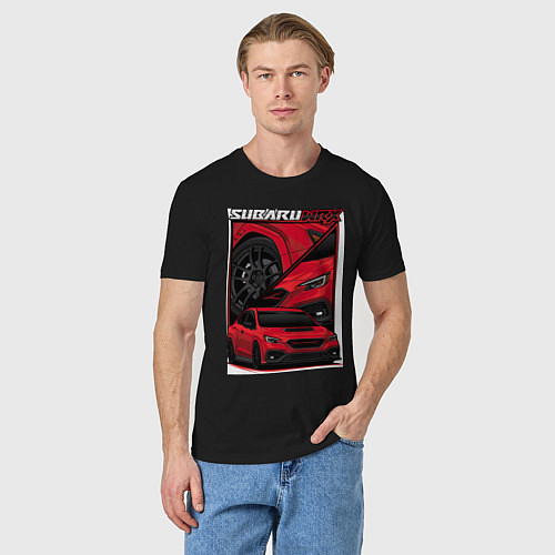 Мужская футболка Автомобиль Subaru WRX / Черный – фото 3